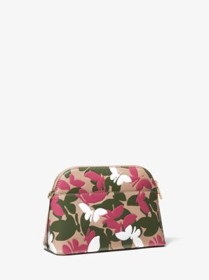 Large Butterfly Camo Leather Dome Crossbody