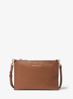 Large Pebbled Leather Double-Pouch Crossbody