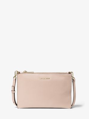 Large Pebbled Leather Double-Pouch Crossbody