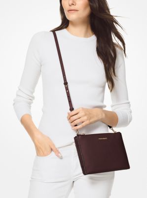 Large Pebbled Leather Double-Pouch Crossbody