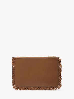 Large Woven Leather Pouch