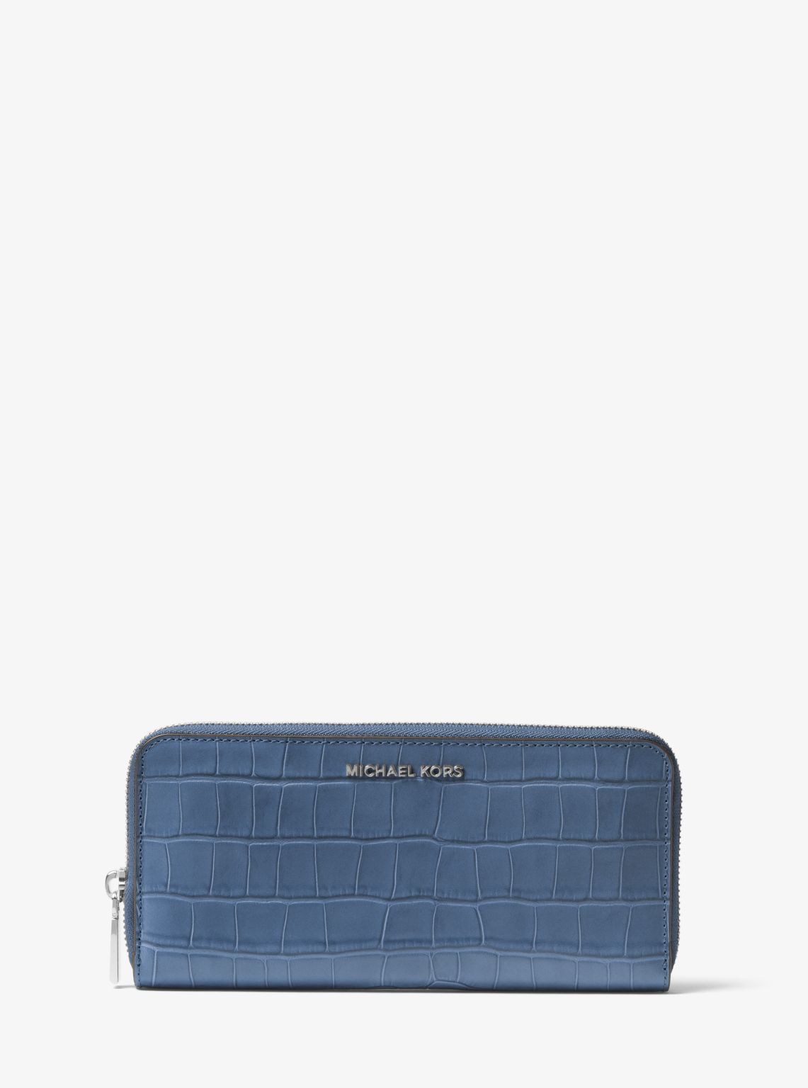 Crocodile-Embossed-Leather Continental Wallet