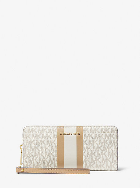 Logo Stripe Continental Wristlet