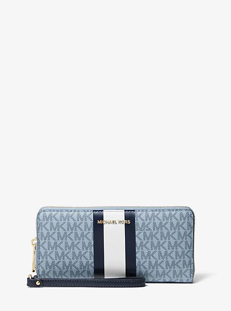 Logo Stripe Continental Wristlet