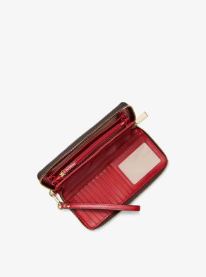 Logo Stripe Continental Wristlet