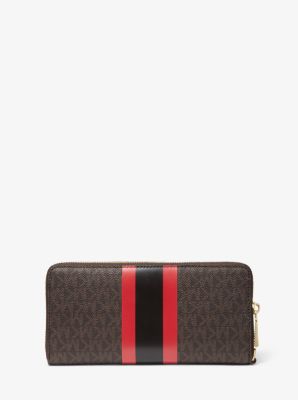 Logo Stripe Continental Wristlet