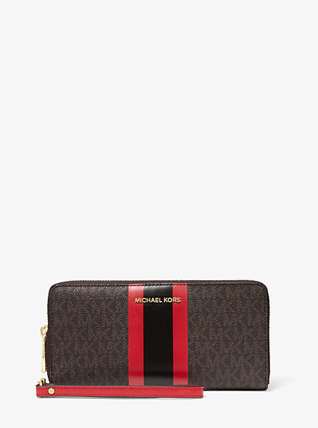 Logo Stripe Continental Wristlet