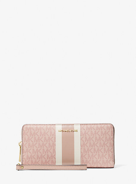 Logo Stripe Continental Wristlet