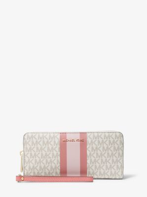 Logo Stripe Continental Wristlet