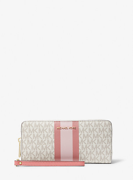 Logo Stripe Continental Wristlet