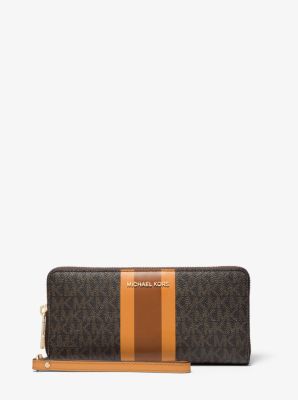 Logo Stripe Continental Wristlet