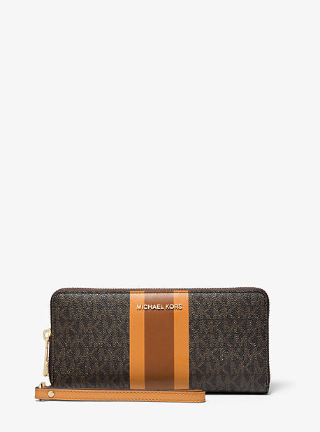 Logo Stripe Continental Wristlet