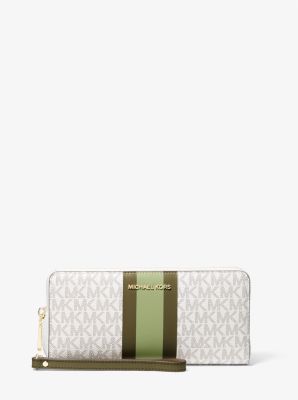 Logo Stripe Continental Wristlet