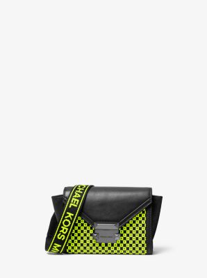 Whitney Mini Neon Checkerboard Logo Leather Convertible Crossbody Bag
