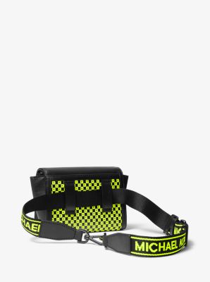 Whitney Mini Neon Checkerboard Logo Leather Convertible Crossbody Bag