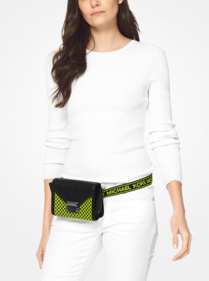 Whitney Mini Neon Checkerboard Logo Leather Convertible Crossbody Bag