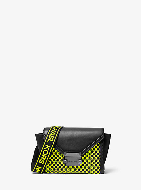 Whitney Mini Neon Checkerboard Logo Leather Convertible Crossbody Bag