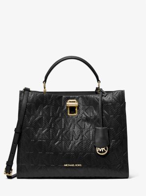 Penelope Python Embossed Faux Leather Satchel