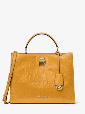 Penelope Python Embossed Faux Leather Satchel