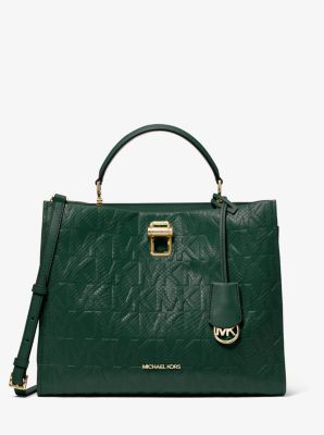 Penelope Python Embossed Faux Leather Satchel