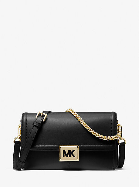 MICHAEL KORS MOTT BLACK LEATHER CROSSBODY sale LIKE NEW