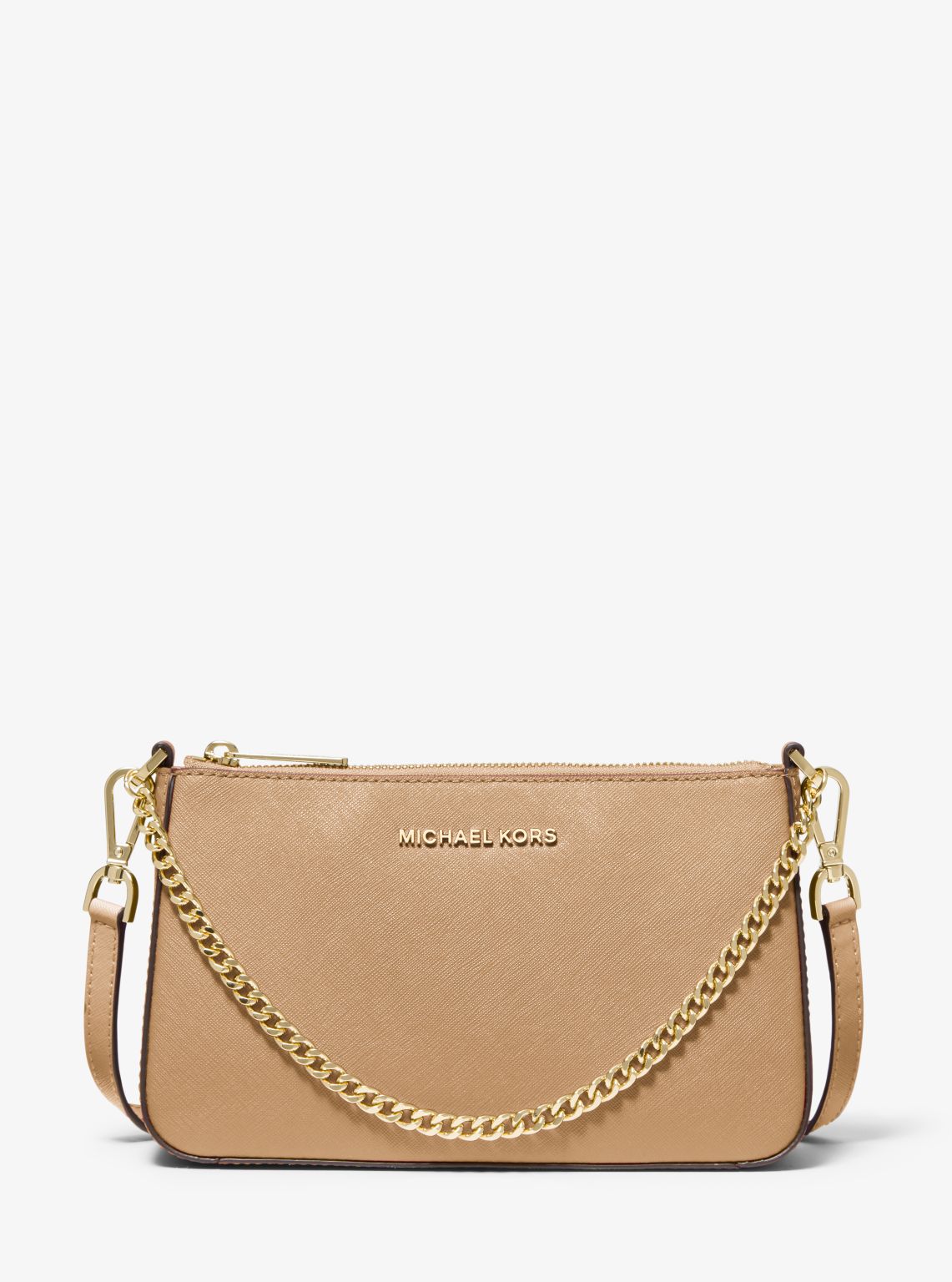 Michael Kors Jet Set Saffiano Leather Tan on sale Crossbody