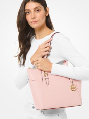 Charlotte Large Saffiano Leather Top-Zip Tote Bag