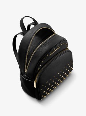 Michael Kors Raven Medium Black White Leather Backpack