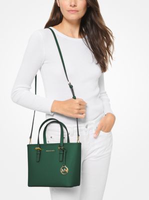 Jet Set Travel Extra-Small Saffiano Leather Top-Zip Tote Bag