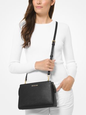 Leslie Medium Saffiano Leather Crossbody Bag