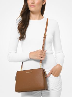 Leslie Medium Saffiano Leather Crossbody Bag