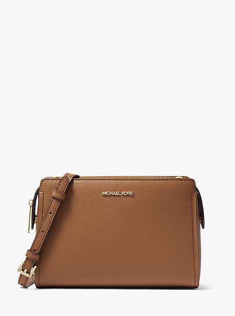 Leslie medium saffiano outlet leather crossbody bag