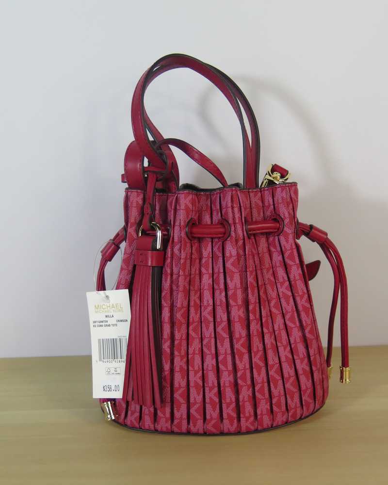 Michael kors willa extra small pleated logo tote bag Clearance